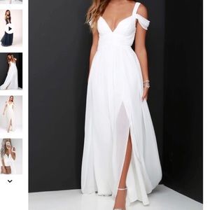 Lulus Ocean of Elegance Ivory Maxi Dress